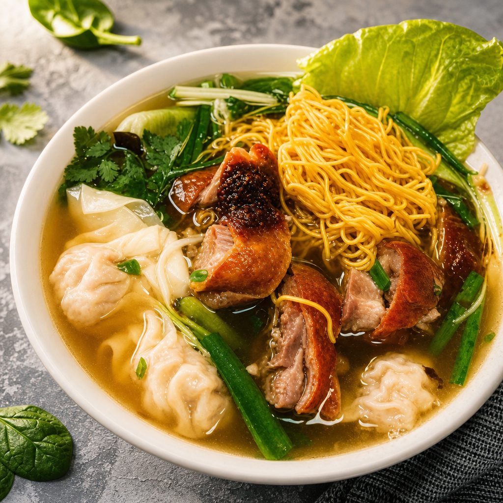 Wonton Egg Noodle Soup.