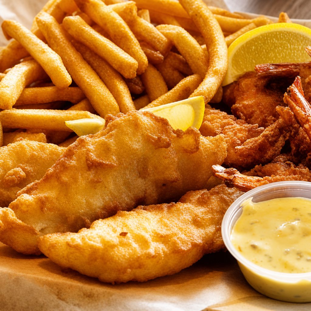Fried Fish & Shrimp Basket.