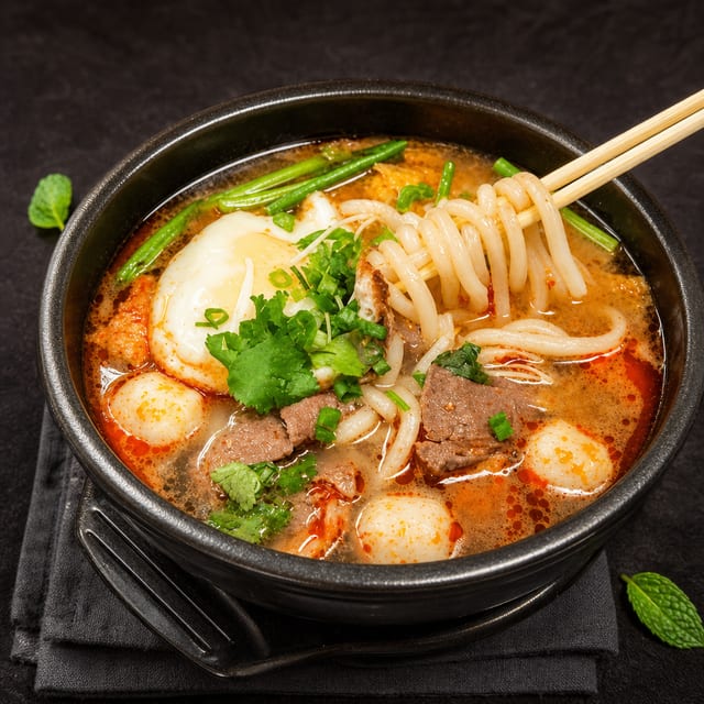 Spicy Combo Udon Noodle.