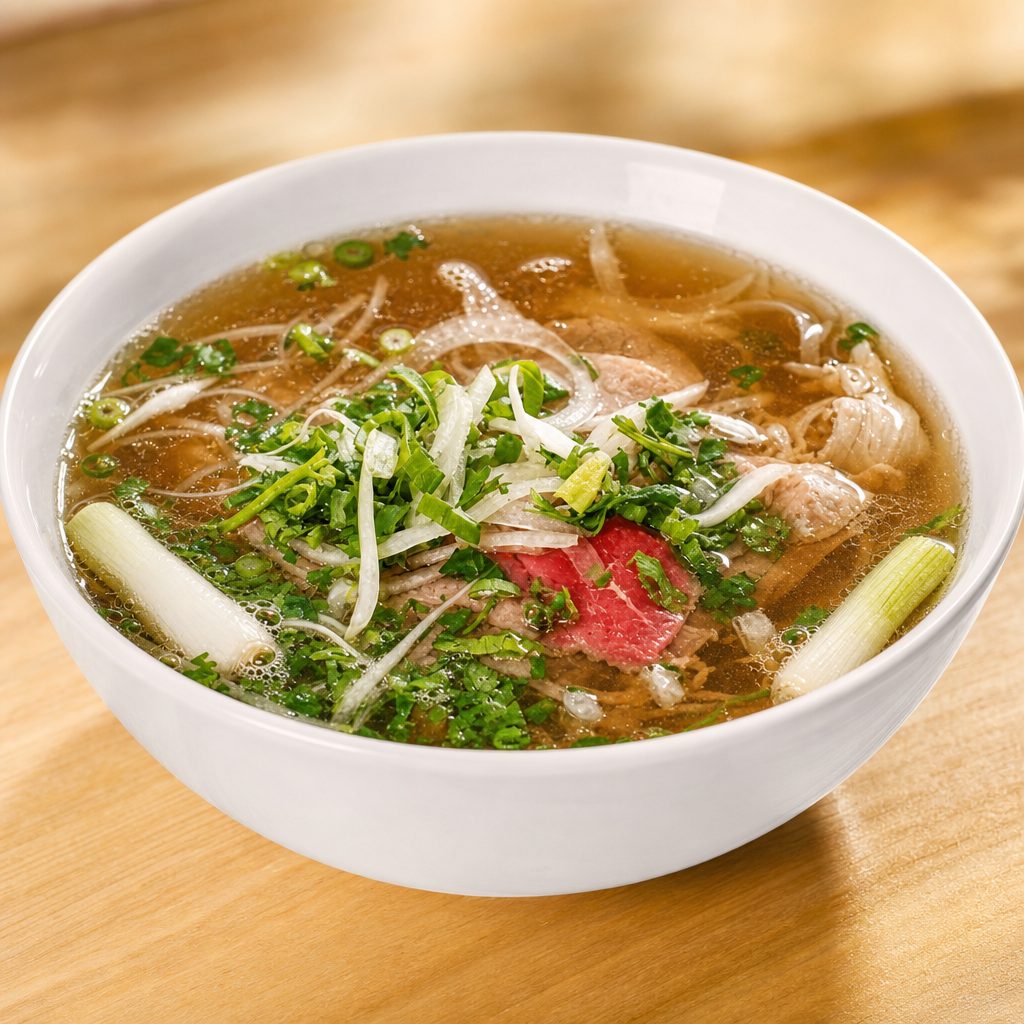 Chop Steak & Cube Shaped Brisket Pho.