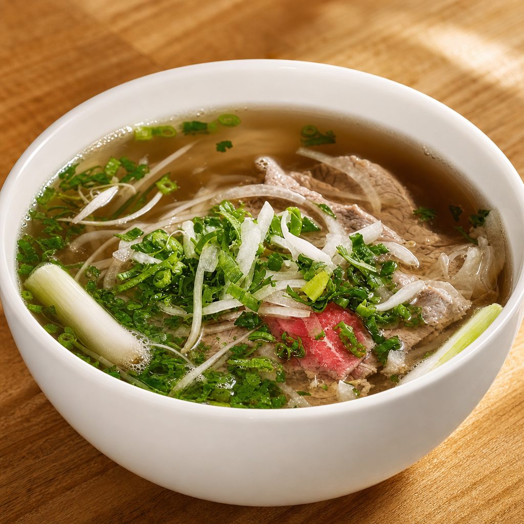 Brisket, Fatty Flank, Tendon & Meatball Pho.